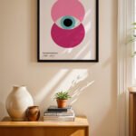 Bauhaus Pembe Daire Afişi Duvar Tablosu, Modern Ev Dekorasyonu