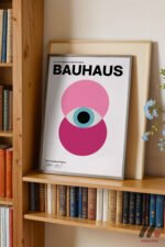 Bauhaus Pembe Daire Afişi Duvar Tablosu, Modern Ev Dekorasyonu - Görsel 2