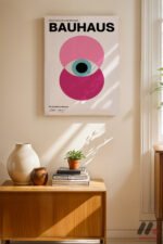 Bauhaus Pembe Daire Afişi Duvar Tablosu, Modern Ev Dekorasyonu - Görsel 8