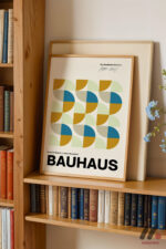 Bauhaus Renkli Yarım Daire Duvar Tablosu, Modern Ev Dekorasyonu - Görsel 5