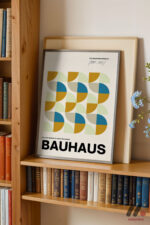 Bauhaus Renkli Yarım Daire Duvar Tablosu, Modern Ev Dekorasyonu - Görsel 2