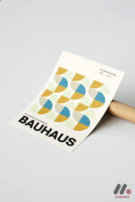 Bauhaus Renkli Yarım Daire Duvar Tablosu, Modern Ev Dekorasyonu - Görsel 7