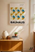 Bauhaus Renkli Yarım Daire Duvar Tablosu, Modern Ev Dekorasyonu - Görsel 8