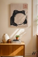 Minimal Kurbağa Çizimi Duvar Tablosu, Modern Ev Dekorasyonu - Görsel 8