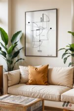 Minimal Çizgi Kompozisyon Duvar Tablosu, Modern Ev Dekorasyonu - Görsel 3