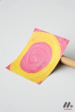 Pembe Sarı Spiral Soyut Duvar Tablosu, Modern Ev Dekorasyonu - Görsel 7