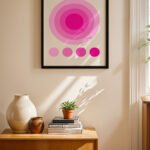 Bauhaus Pembe Daire Afişi Duvar Tablosu, Modern Ev Dekorasyonu