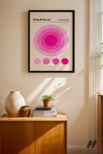 Bauhaus Pembe Daire Afişi Duvar Tablosu, Modern Ev Dekorasyonu