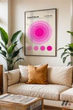 Bauhaus Pembe Daire Afişi Duvar Tablosu, Modern Ev Dekorasyonu - Görsel 3