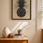 Altın Ananas Mistik Duvar Tablosu, Modern Ev Dekorasyonu