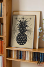 Altın Ananas Mistik Duvar Tablosu, Modern Ev Dekorasyonu - Görsel 2