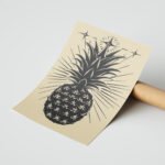 Altın Ananas Mistik Duvar Tablosu, Modern Ev Dekorasyonu