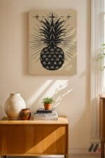 Altın Ananas Mistik Duvar Tablosu, Modern Ev Dekorasyonu - Görsel 2
