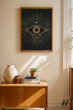 Altın Göz Mistik Poster Duvar Tablosu, Modern Ev Dekorasyonu - Görsel 4