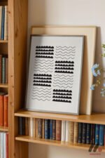 Siyah Beyaz Dalga Deseni Duvar Tablosu, Modern Ev Dekorasyonu - Görsel 2
