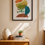 Boho Yaprak Kompozisyon Duvar Tablosu, Modern Ev Dekorasyonu