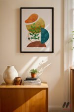 Boho Yaprak Kompozisyon Duvar Tablosu, Modern Ev Dekorasyonu