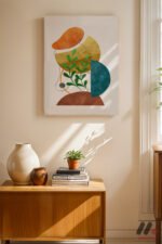 Boho Yaprak Kompozisyon Duvar Tablosu, Modern Ev Dekorasyonu - Görsel 8