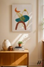 Boho Bitki ve Ay Duvar Tablosu, Modern Ev Dekorasyonu - Görsel 8