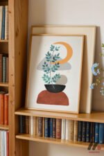 Boho Saksı Bitki Duvar Tablosu, Modern Ev Dekorasyonu - Görsel 5