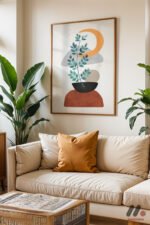 Boho Saksı Bitki Duvar Tablosu, Modern Ev Dekorasyonu - Görsel 6