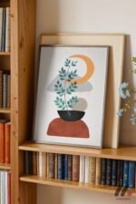 Boho Saksı Bitki Duvar Tablosu, Modern Ev Dekorasyonu - Görsel 2
