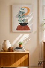Boho Saksı Bitki Duvar Tablosu, Modern Ev Dekorasyonu - Görsel 8