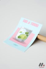 Gin Tonic İllüstrasyon Duvar Tablosu, Mutfak Dekorasyonu