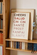 Cheers Çok Dilli Tipografi Duvar Tablosu, Mutfak Dekorasyonu - Görsel 5