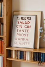 Cheers Çok Dilli Tipografi Duvar Tablosu, Mutfak Dekorasyonu - Görsel 2