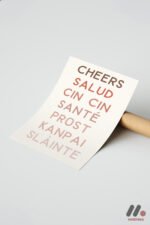 Cheers Çok Dilli Tipografi Duvar Tablosu, Mutfak Dekorasyonu