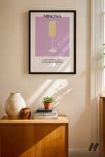 Mimosa Kokteyl Posteri Duvar Tablosu, Mutfak Dekorasyonu
