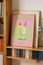 Pina Colada Kokteyl Posteri Duvar Tablosu, Mutfak Dekorasyonu - Görsel 5