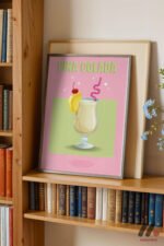 Pina Colada Kokteyl Posteri Duvar Tablosu, Mutfak Dekorasyonu - Görsel 2