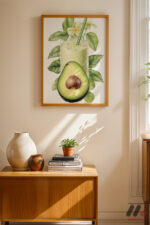 Avokado Smoothie Posteri Duvar Tablosu, Mutfak Dekorasyonu - Görsel 4