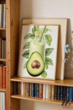 Avokado Smoothie Posteri Duvar Tablosu, Mutfak Dekorasyonu - Görsel 5