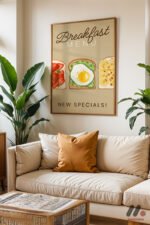 Breakfast Menu Posteri Duvar Tablosu, Mutfak Dekorasyonu - Görsel 6