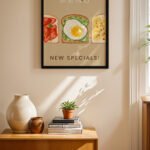 Breakfast Menu Posteri Duvar Tablosu, Mutfak Dekorasyonu
