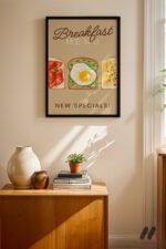 Breakfast Menu Posteri Duvar Tablosu, Mutfak Dekorasyonu