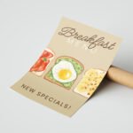 Breakfast Menu Posteri Duvar Tablosu, Mutfak Dekorasyonu