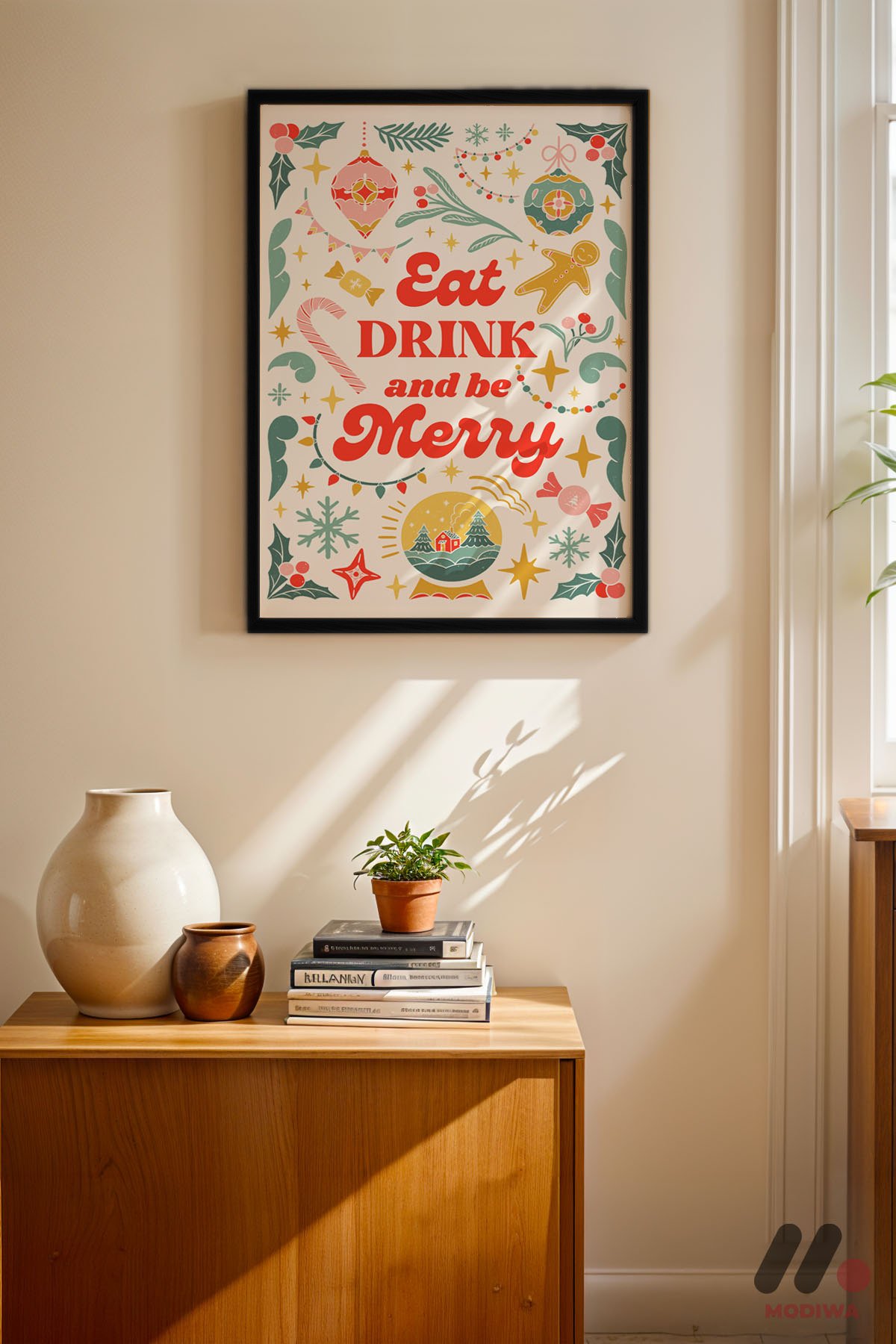 mdw-tbl-0758_ab4-2.jpg Eat Drink Be Merry Poster Duvar Tablosu, Mutfak Dekorasyonu - Görsel 1