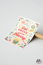 Eat Drink Be Merry Poster Duvar Tablosu, Mutfak Dekorasyonu - Görsel 7