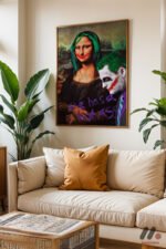 Mona Lisa Pop Art Mashup Duvar Tablosu, Renkli Ev Dekorasyonu - Görsel 6
