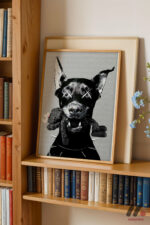 Siyah Köpek Pop Art Duvar Tablosu, Renkli Ev Dekorasyonu - Görsel 5