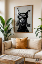 Siyah Köpek Pop Art Duvar Tablosu, Renkli Ev Dekorasyonu - Görsel 6