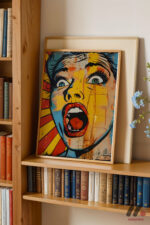 Çığlık Atan Kadın Pop Art Duvar Tablosu, Renkli Ev Dekorasyonu - Görsel 5