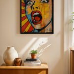 Çığlık Atan Kadın Pop Art Duvar Tablosu, Renkli Ev Dekorasyonu
