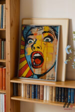 Çığlık Atan Kadın Pop Art Duvar Tablosu, Renkli Ev Dekorasyonu - Görsel 2
