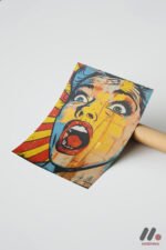 Çığlık Atan Kadın Pop Art Duvar Tablosu, Renkli Ev Dekorasyonu