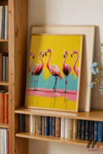 Flamingo Pop Art Duvar Tablosu, Renkli Ev Dekorasyonu - Görsel 5
